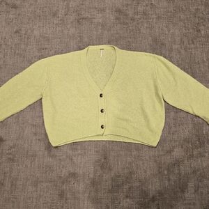 Free People Eclair Cardi Sweater Green Alpaca